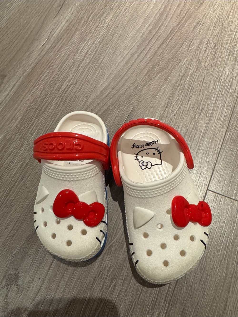 Crocs Hello Kitty White Red and Blue Kids Clog Sandals